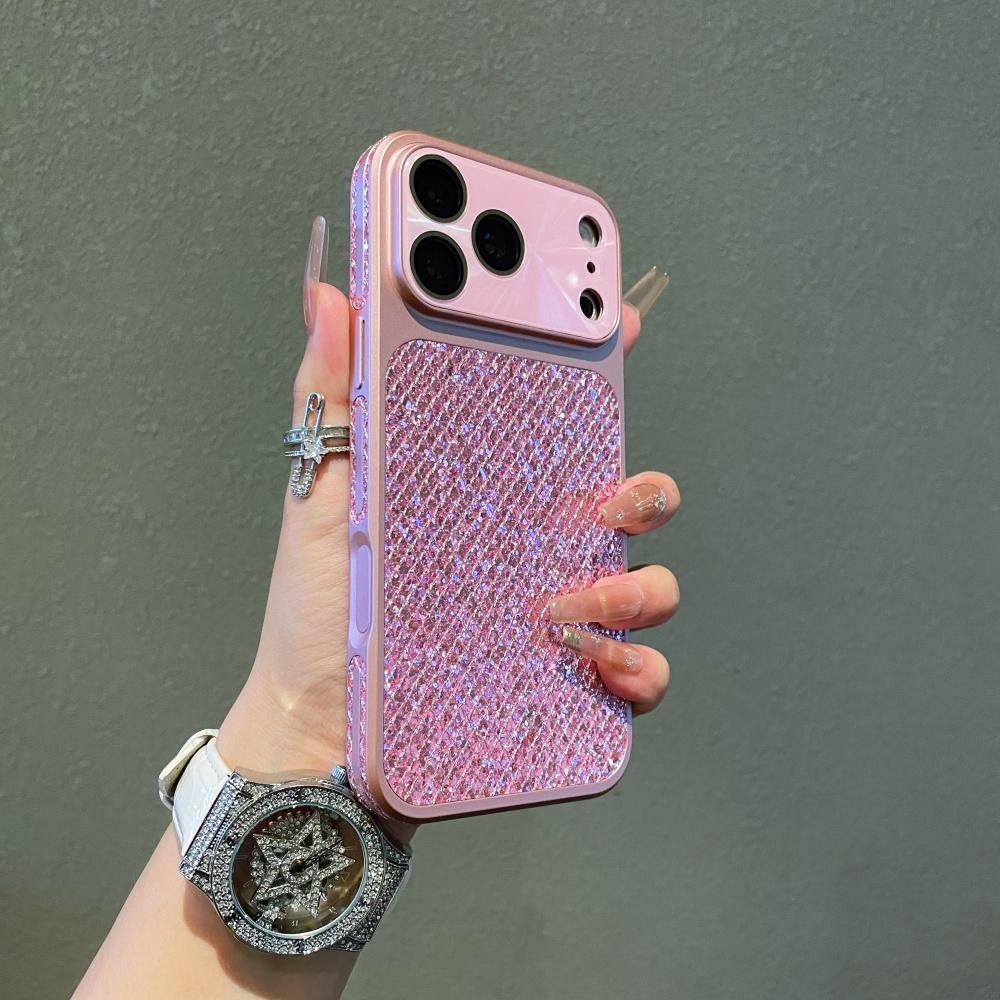 Plating Bling Glitter Len Camera Protect Shell Case For iPhone 15 14 13 16 17 Pro Max 17Pro 16Pro Shockproof Hard Cover