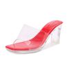 Summer Sandals Female Thick Heel Square Head Fairy Wearing Fashionable Silver Crystal Heel High Heels