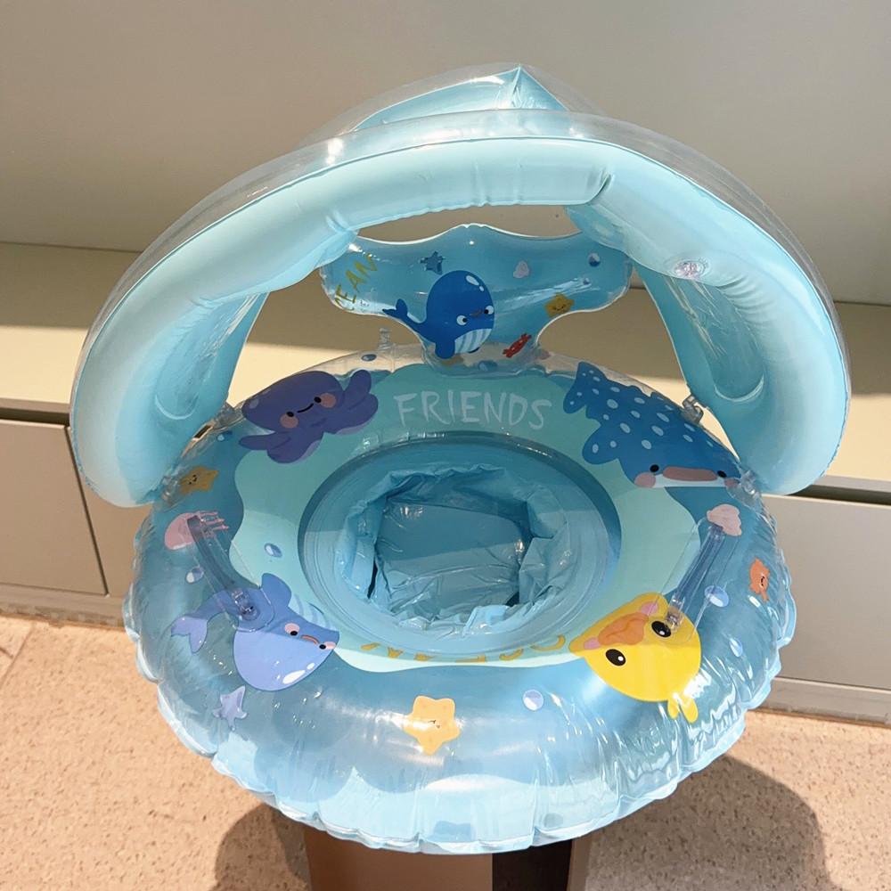 1Pcs Swimming Ring Seat with Sunshade  Inflatable Pool Float Swim Tube Pool  Accessory Summer Water Pool Toys