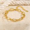 Prjewel Stainless Steel Handmade Chain Bracelets Gold Color Thick Oval Twist Bracelet For Women Trendy Jewelry Mother's Day Gift