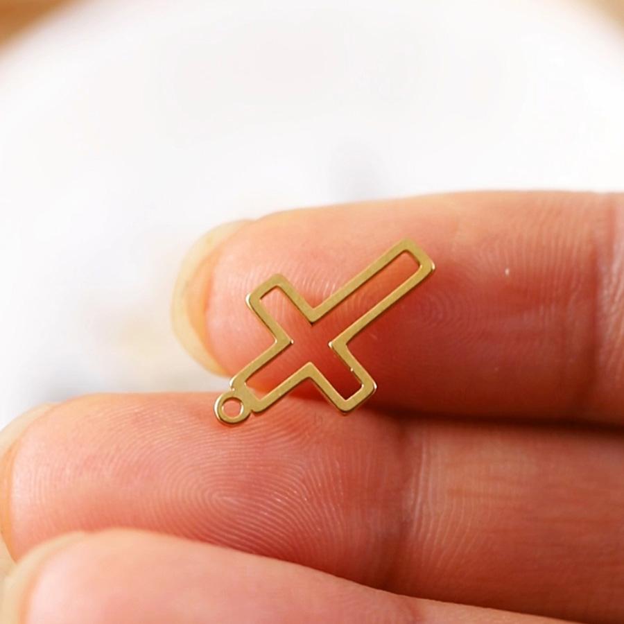 10pcs Stainless Steel Geometric Cross Frame Earrings Charms Connectors Necklaces Earrings Jewelry Making Supplies Bulk Wholesale