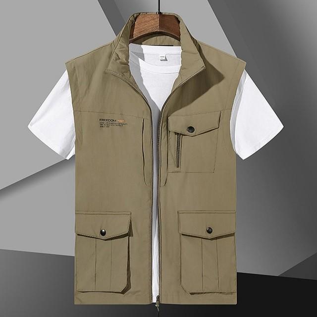 

Мужские жилеты, куртки, жилеты, летние спортивные многокарманные Techwear Jaqueta Masculina для скалолазания, пешего туризма, работы, рыбалки, без рукавов M дубильная кора