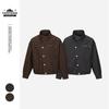 CROWD CITY Men's Cotton Workwear Jacket, Niche Design & Slanted Placket for Spring/Autumn, Y669