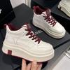 Fleece High-top Little White Shoes Women's Autumn and Winter New Platform Casual Shoes Versatile Lace-up Sports Board Shoes Dad Shoes
