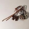 Exquisite Woven Maillard Bow Rope Pendant Earphone Gifts Mini Bow Faux Leather Bag Accessories for Women