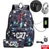 Star Peripheral Printing Cr7 Schoolbag Leisure Travel Multi-Functional Backpack Student Pencil Case Two-Piece Set