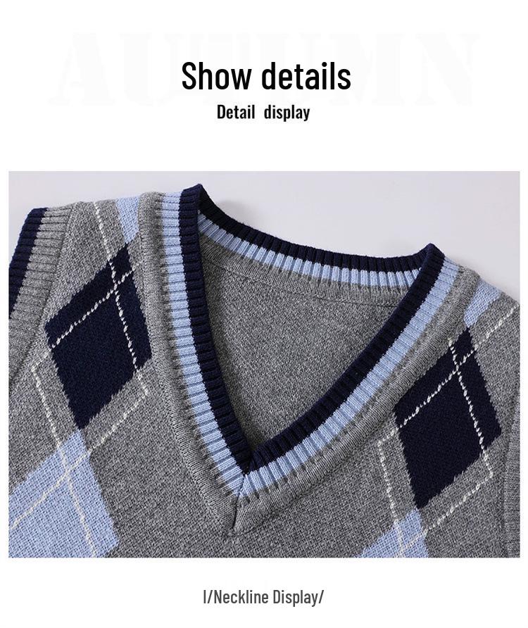 British-Style Primary School Sweater Vest & Uniform Set - Children's Spring/Autumn Performance Costume