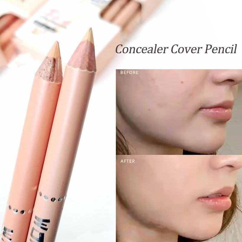 Wooden Concealer Pencil Waterproof Natural Cover Acne Scars Dark Circles Spot Corrector Brighten Under Eyes Contour Makeup Stick