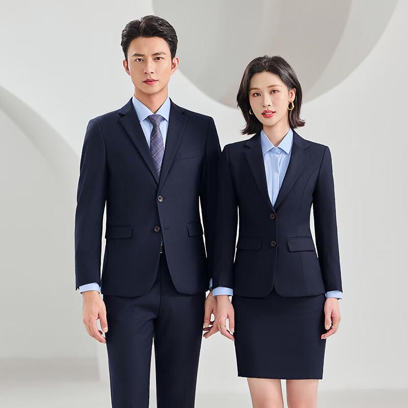 Treman Unisex Navy Business Suit Set 34