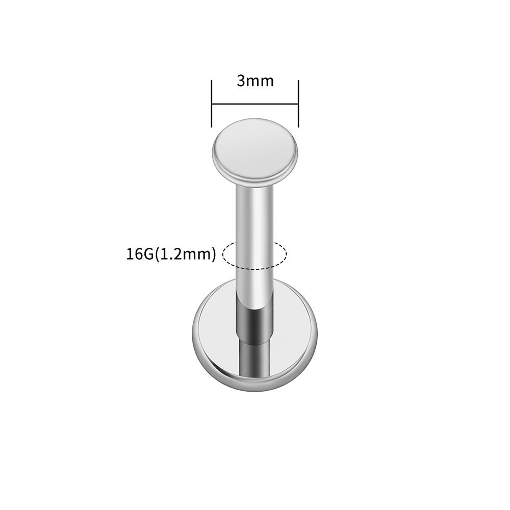 Right Grand ASTM F136 Titanium Circle Dot Flat Disc Stud Earring 16G Round Disc Cartilage Helix Tragus Earlobe Nose Stud Jewelry