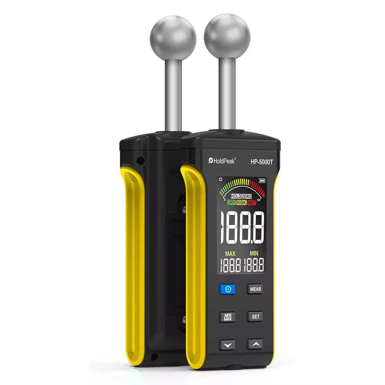 

Non-Contact Wood Moisture Meter, BT-5000T Adoption Advanced Spherical Sensor, Measures Moisture Content From Rang 0-100 жовтий