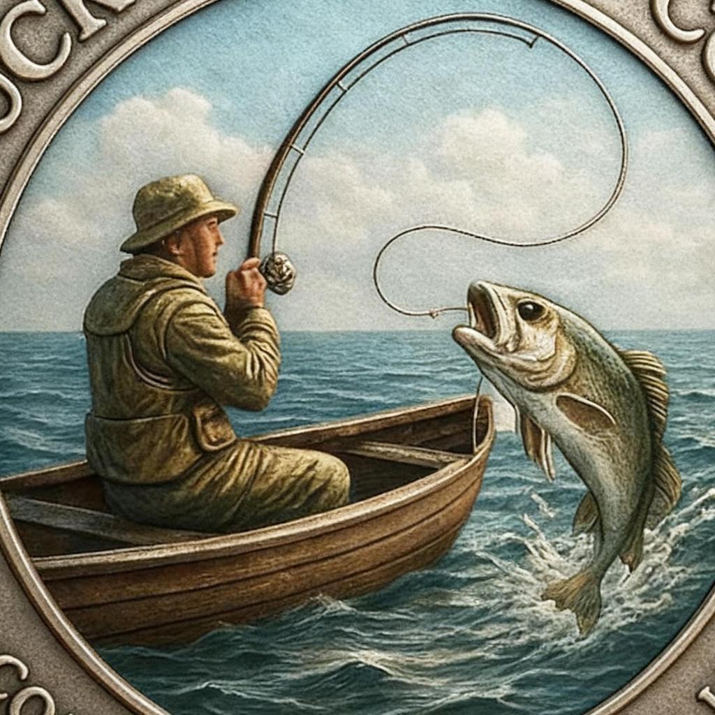 Challenge Coin Collectible Metal Pocket Keepsake Commemorative Coin For Angler Husband Luck Outdoor Fishing Activities Camping