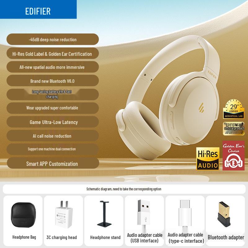 Edifier MT6PRO Bluetooth Noise-Cancelling Over-Ear Headphones for Gaming and Computer Use