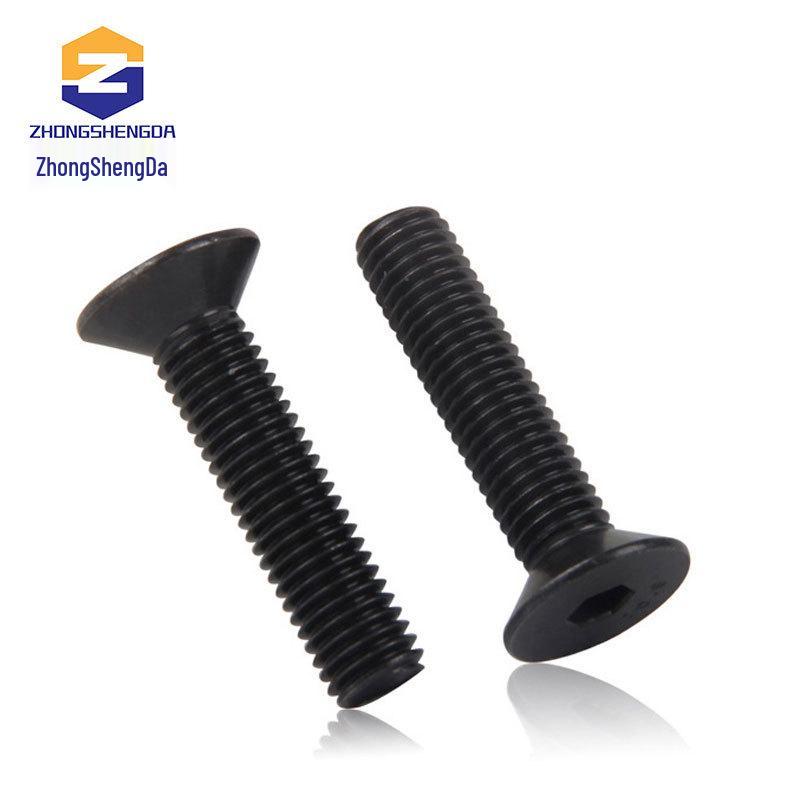 Grade 10.9 Black Countersunk Hex Socket Cap Screws: High-Strength M2, M3, M4, M5, M6, M8 Bolts