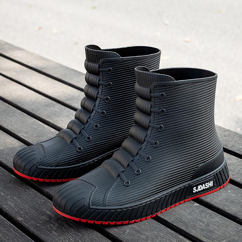 Versatile Casual Short-barreled Waterproof Shoes Men Women Lined With Fleece Warmth Anti-slip Wear-resistant Outdoors Rain Boots
