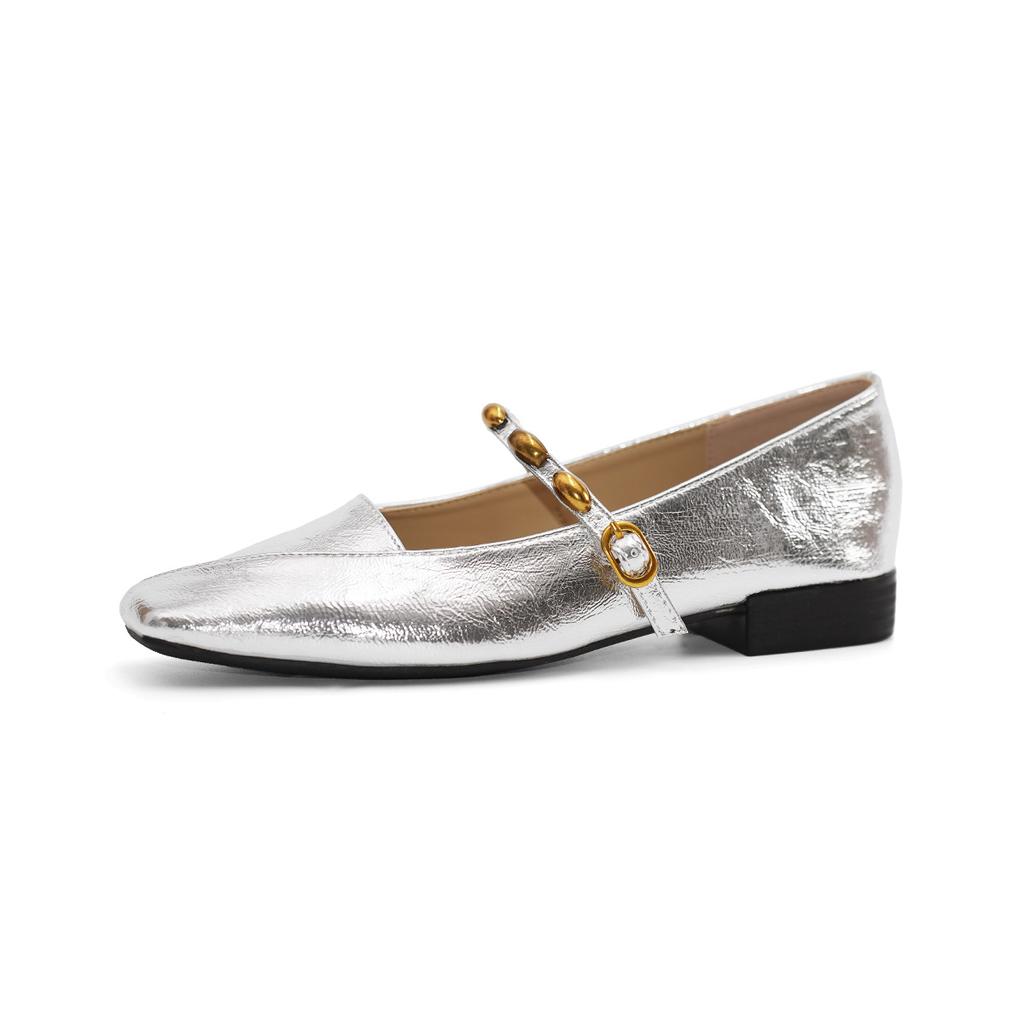 New Model3778-5 New Chinese Style Mary Jane Shoes, Single Strap Square-Toe Soft Sole Shallow Opening Chunky Heel