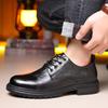 Men'S Chunky Sole Work Boots British Retro Style Platform Casual Shoes Comfortable Non-Slip Leather Ankle Boots Fashion Footwear