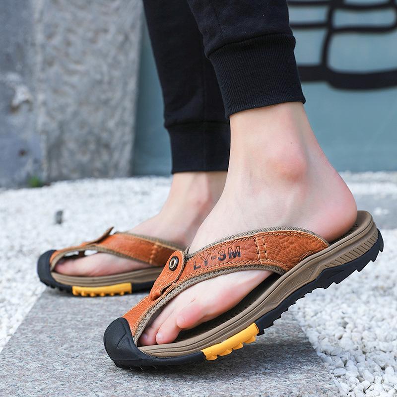 Men's Plus Size Non-Slip Closed-Toe Flip-Flop Sandals