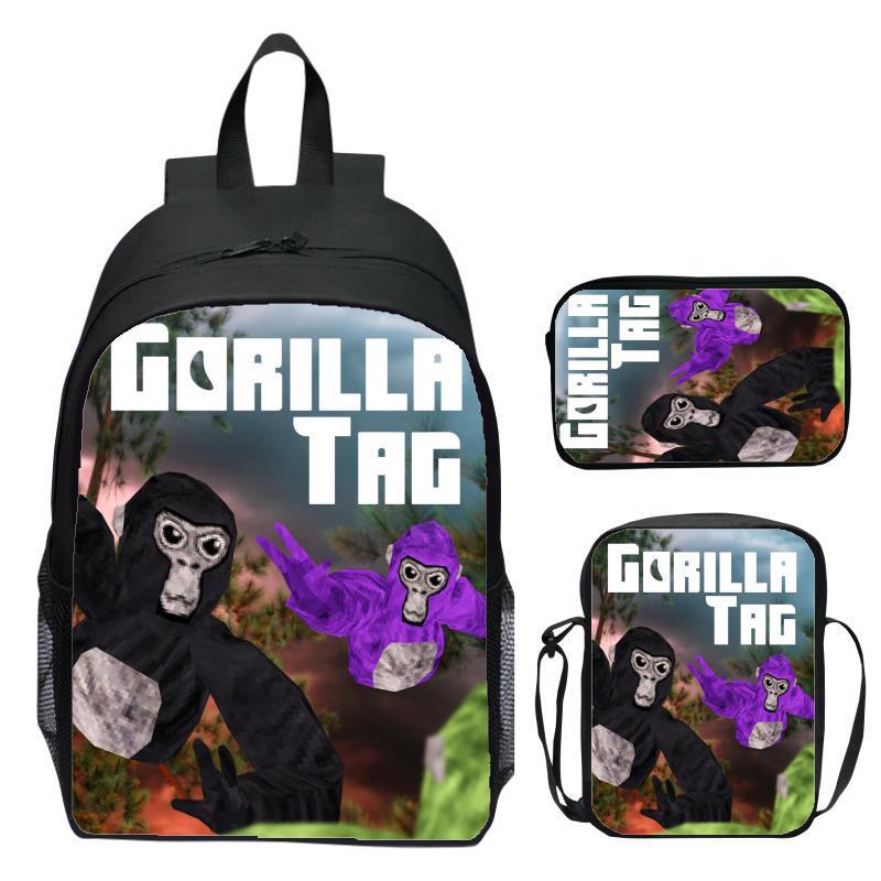 16-Inch Gorilla Tag Backpack Set for Kids: 3-Piece School Bag for Boys & Girls