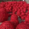 Red Rattan Sepak Takraw Ball - Hollow Decoration for School, Kindergarten, New Year, and Spring Festival