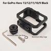 Aluminum Alloy Cage Metal Frame Protective Housing Case for GoPro Hero 13/12/11/10/9 Action Camera with 1/4 & Cold Shoe Mount