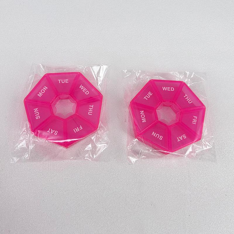 

7-дневный портативный круглый органайзер для таблеток с отделениями - Еженедельный дорожный диспенсер и мини-шкатулка для украшений