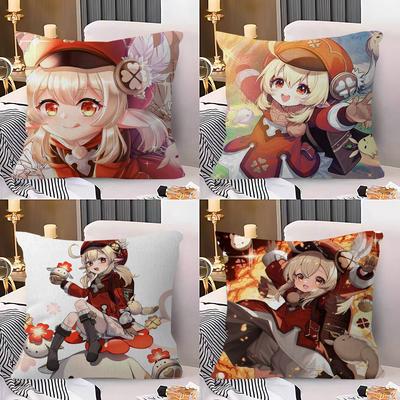 Taie d'oreiller Klee Genshin Impact Toon Cadeau Housse de coussin Chambre Maison Canapé Chaise Siège Décor Housse d'oreiller