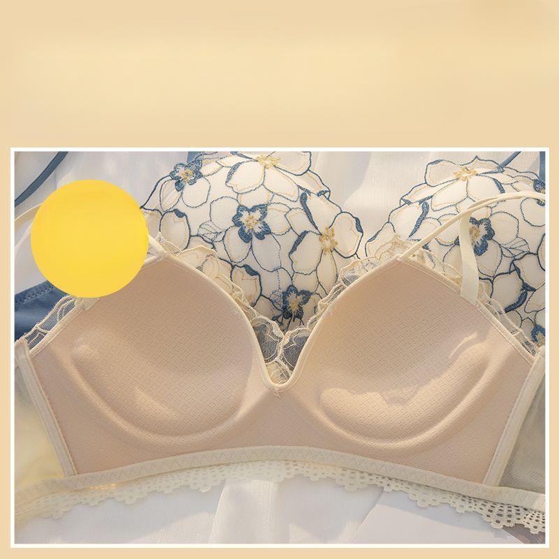 Big Breast Bras Floral Lace Push Up Bras For Women Adjustable Wireless Underwear Female Lingerie Fashion Girls Cute Bras