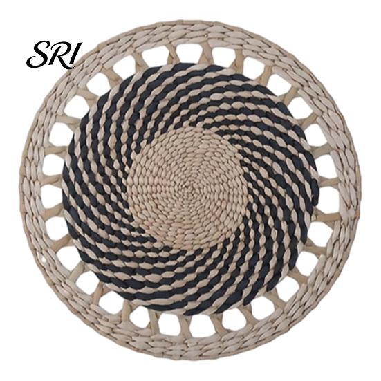 Accessori Sostenibili per la Tavola Arte da Parete Intrecciata in Stile Boho Set di Sottobicchieri e Sottopiatti Rotondi Fatti a Mano 30/35CM Portacasseruola Multiuso da Appendere per Decorazione Soggiorno