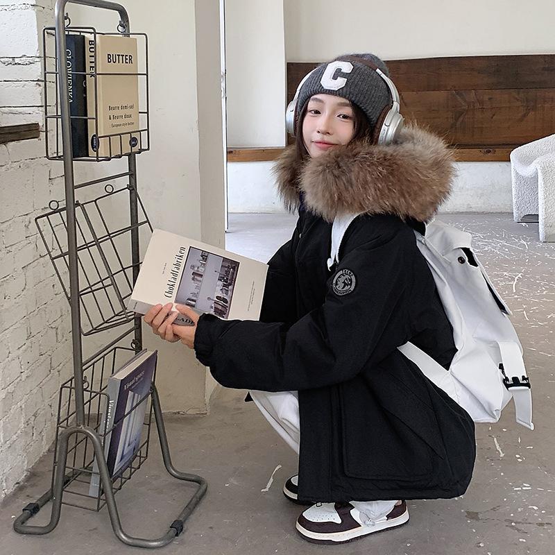 

Angra red down cotton-padded jacket women s tooling pie overcomes winter new cotton-padded jacket small man cotton-padded jacket XL чёрный