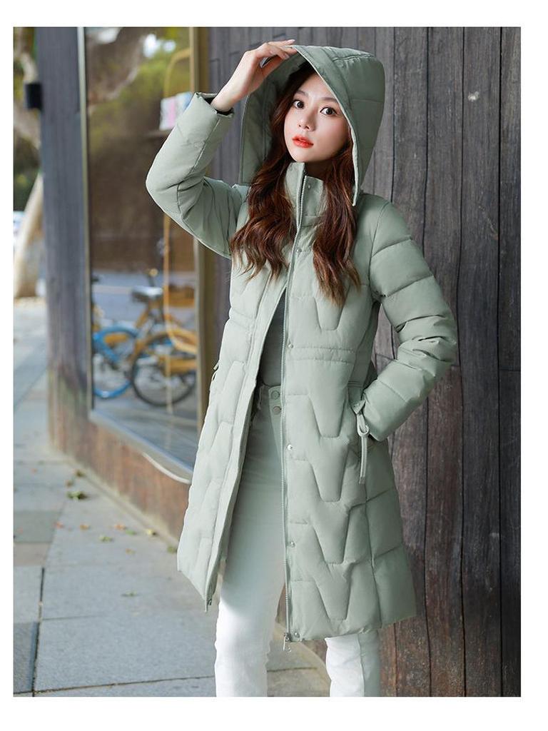 Women's Slim Fit Mid-Length Down Cotton Jacket - 2025 Fashionable Thickened Winter Coat