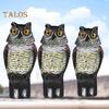 Owl Decoy with Rotating Head Natural Enemy Bird Deterrent Owl Figurine Garden Protector Scarecrow Owl for Gardens Terraces Balconies