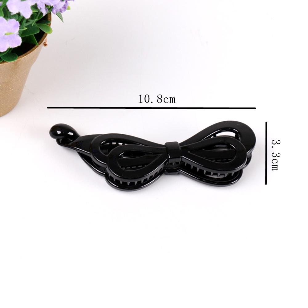 Korean Style Black Large Banana Hair Clip - Vertical Mesh Hair Accessory Hairpin