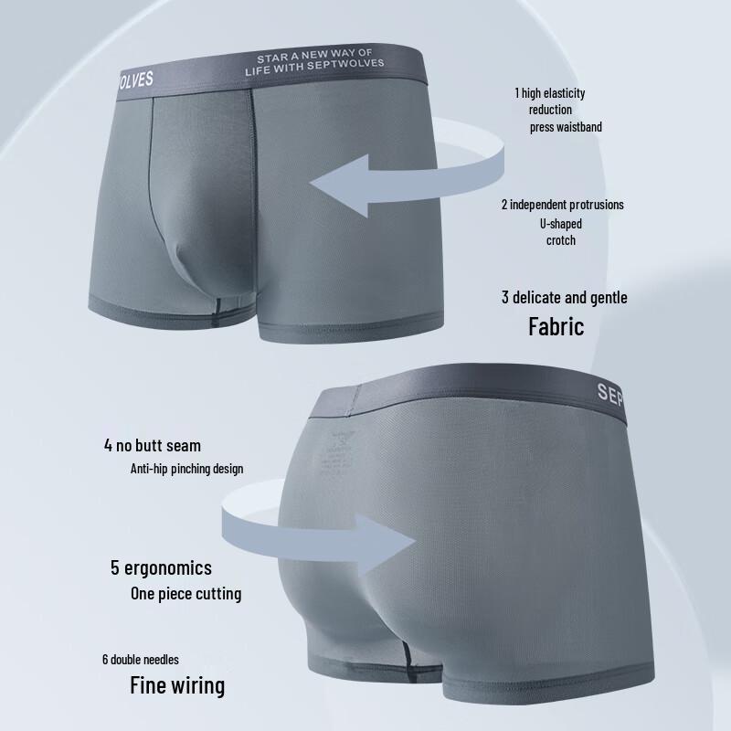 SEPTWOLVES Men's Breathable Mesh Boxer Briefs 3-Pack