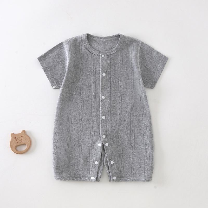 Newborn Summer Breathable Short Sleeve Bodysuit Pajamas for Boys & Girls