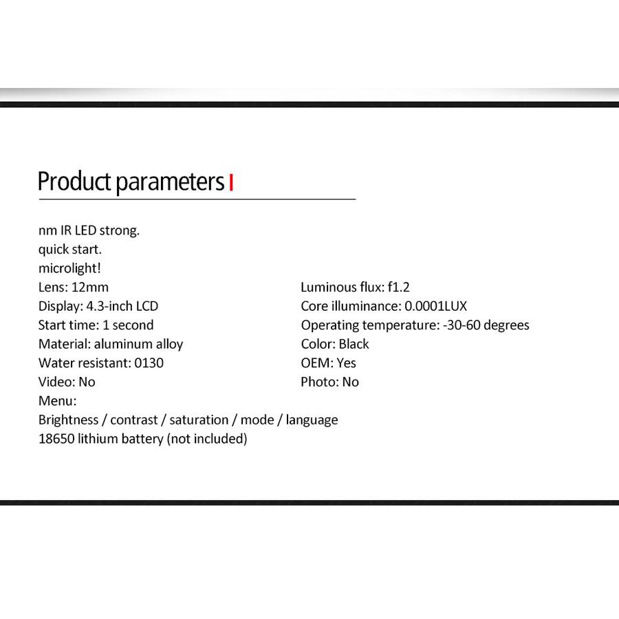850nm Infrared LEDs IR Night Vision Cameras Outdoor Scope 0130 Waterproof 4.3 Inch LED Wildlife Trap Cameras
