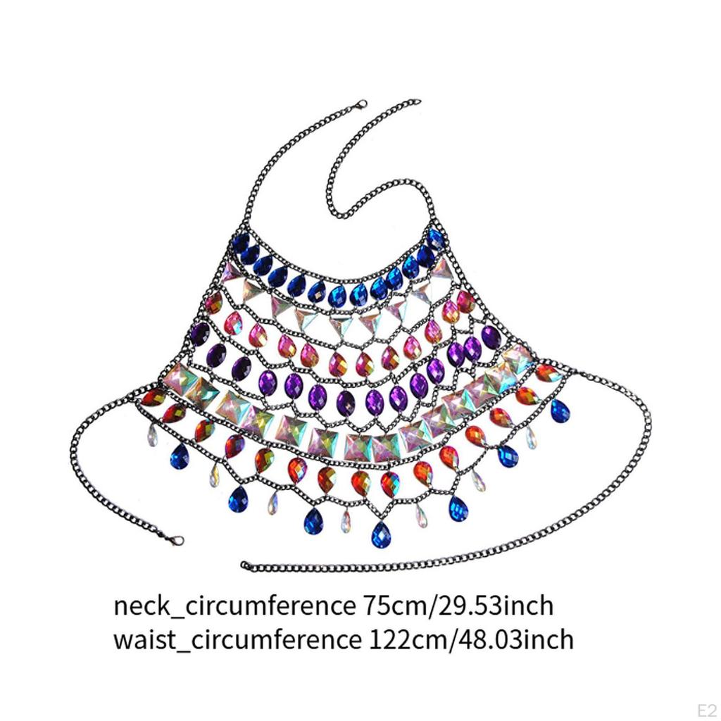 Rhinestones Bra Chain Body Top Stylish Novelty Chest Jewelry Bikini for Nightclub Dressing up