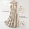 IHIMI French Lightweight Linen-Blend Vest Patchwork Dress