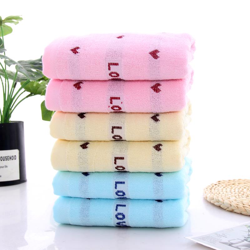 

Wedding Love Cotton Heart Jacquard Absorbent Face Towel - Couple s Washcloth 34*74 cm синий