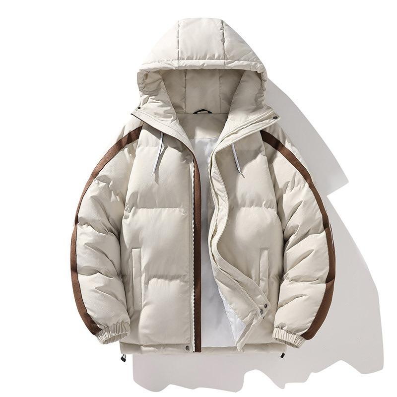 Trendy and fashionable couple cotton-padded clothes for men and women, loose trendy brand warm and thickened hooded cotton-padded jackets for men