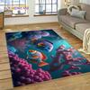 Tappeto Moquette 3D Mondo Sottomarino Fondale Marino Delfino Cartone Animato per Camera da Letto Soggiorno Decorazione Casa Divano, Bambino Grande Decor Tappetino Pavimento