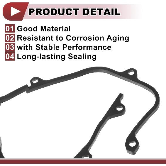 1 Pcs Car Engine Timing Cover Gasket Set for Subaru 2.2L 2.5L Chain Case Cover Gasket No.13594AA052/13594AA051 Black Rubber