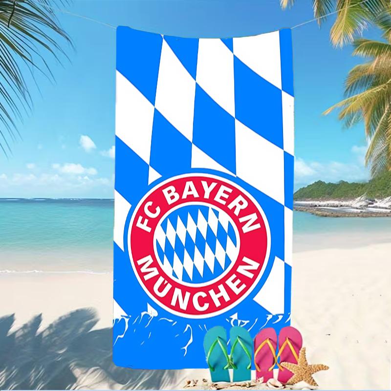 Beach Towel with FC Bayern München logo Pattern - soft,absorbent,machine washable Lightweight&Modern,swimming,Travel Essentials