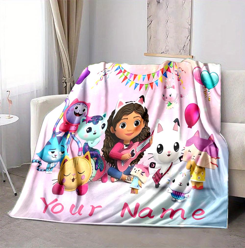 Custom Name Fairy Cat Dreams Flannel Blanket Throw Blanket Soft Warm Sofa Bed Home Decor Unique Gift