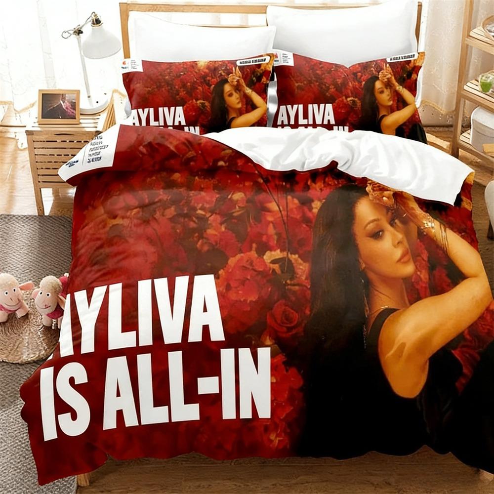 

A-Ayliva Bedding Set Single Twin Full Queen King Size Bed Set Teenagers Bedroom Duvetcover Sets Fashion Bed Sheet Set Ayliva 135x200cm