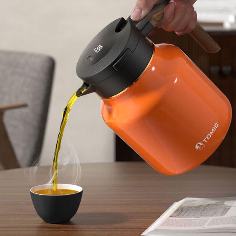 TOMIC 1.5L Ceramic Lined Smart Thermos Pot with Temperature Display