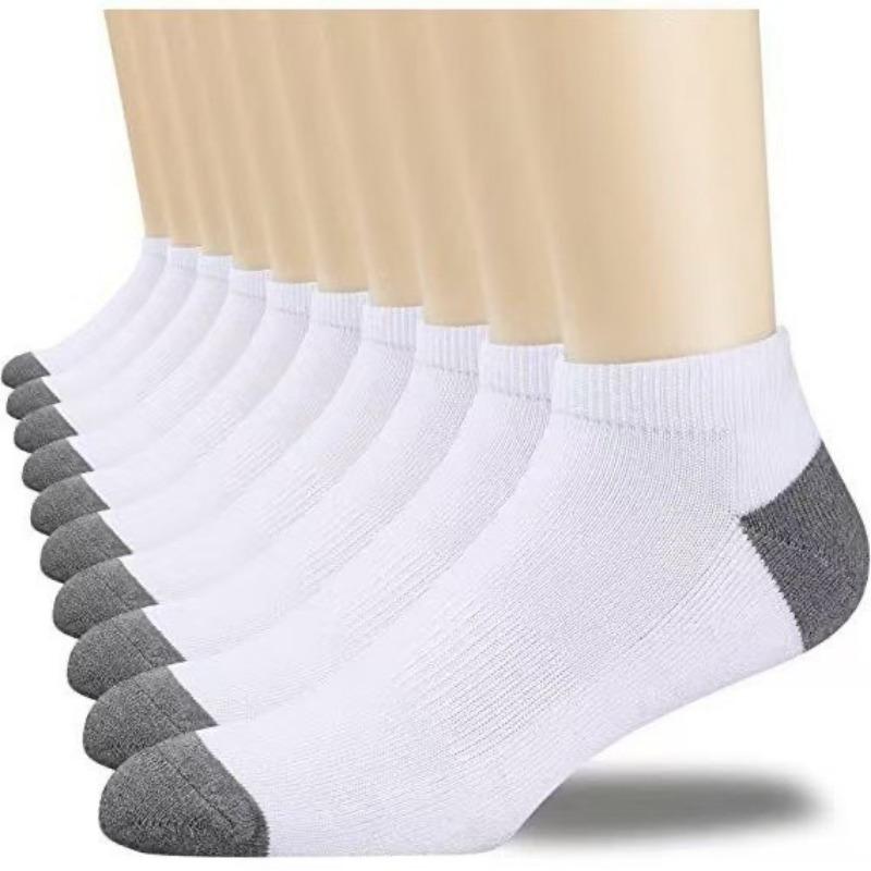 5/10 Pairs Colour Blocked Socks Summer Men's Resistant Sweat Wicking Short Cuff Socks Lightweight Casual Sports Socks All Season Low Cut Socks