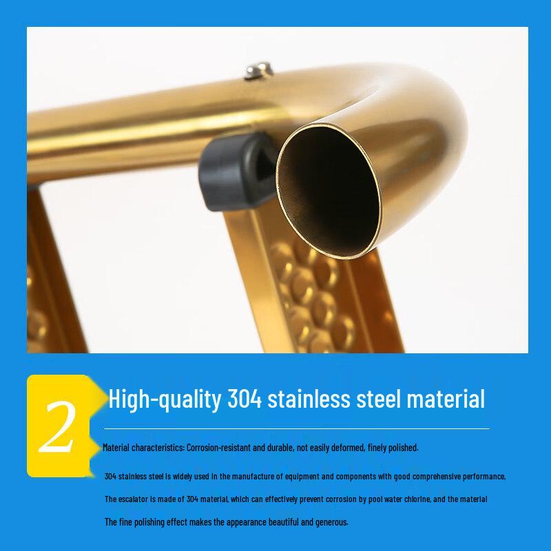 Jun Ding Ying Rose Gold 304 Stainless Steel Surface-Mount Pool Ladder