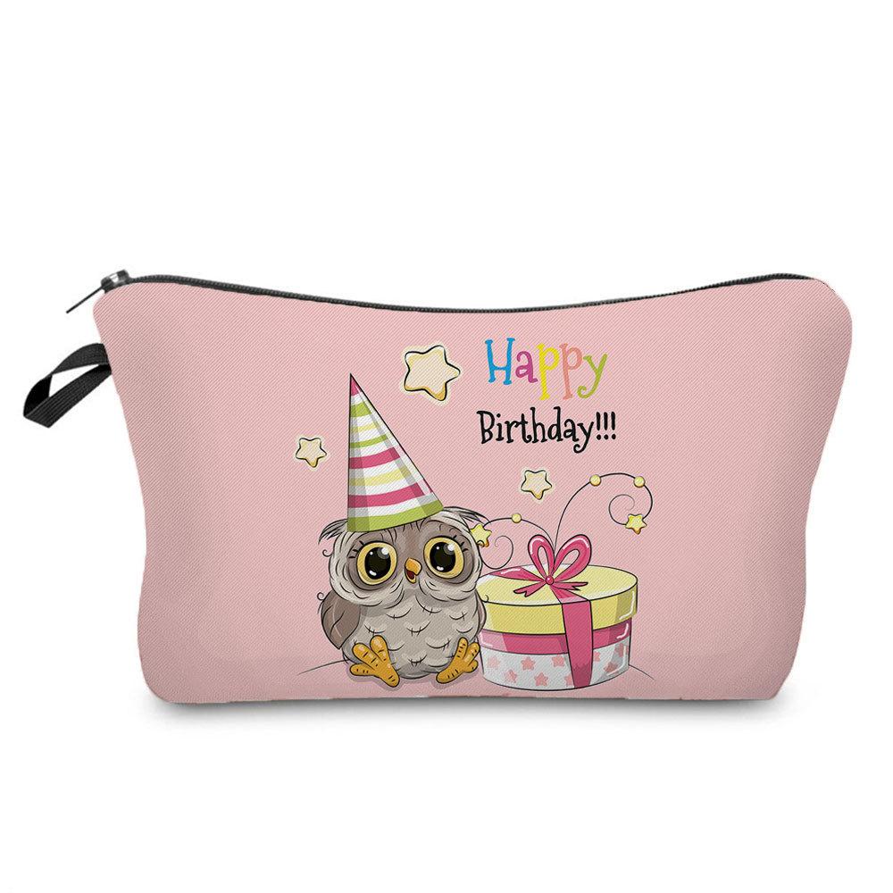 Women Owl Print Cosmetic Bag Toiletries Organize Travel Storage Case 6697