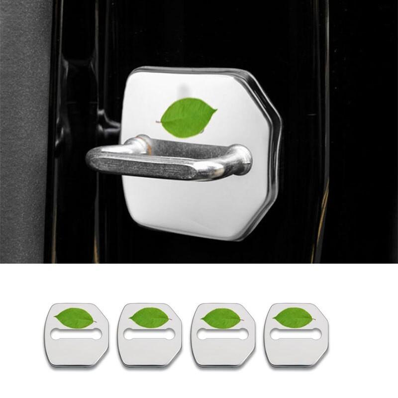 For Lincoln MKC 2015-2019 Silver Titanium Door Lock Buckle Protection Trim 4PCS